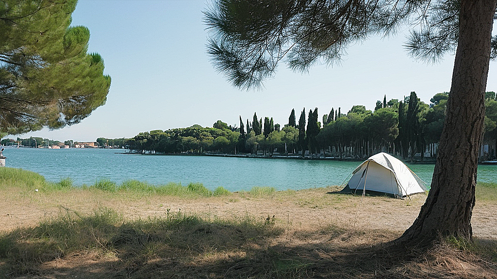 Camping sfeerfoto van Camping Fusina aan de Venetiaanse lagune